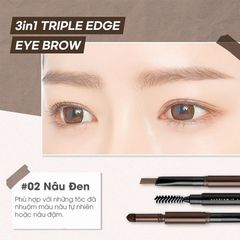 Chì Mày BOM 3 trong 1 Triple Edge Eyebrow