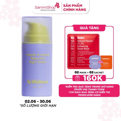 By Wishtrend Kem dưỡng da ban đêm Vitamin A-mazing Bakuchiol Night Cream 30g