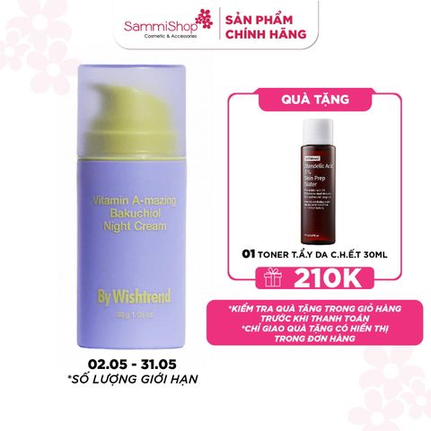 By Wishtrend Kem dưỡng da ban đêm Vitamin A-mazing Bakuchiol Night Cream 30g