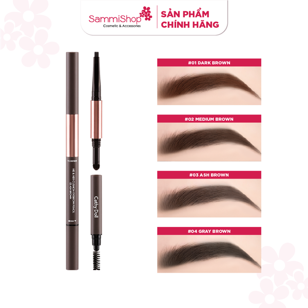 Cathy doll chì kẻ mày  His & Her Cushion Eyebrow Pencil 0.16g+0.4g