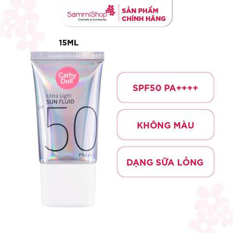 Cathy doll sữa chống nắng Ultra Light Fluid SPF50 PA++++ 15ml