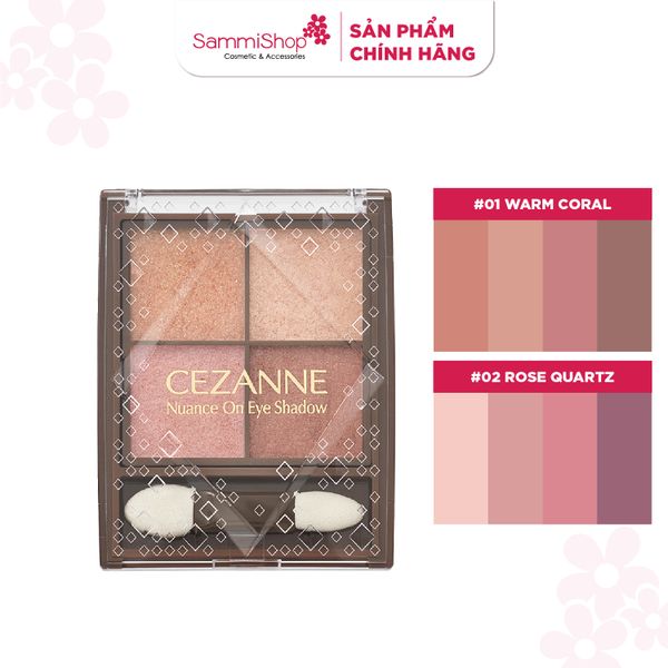 Cezanne Phấn mắt 4 ô Nuance On Eye Shadow