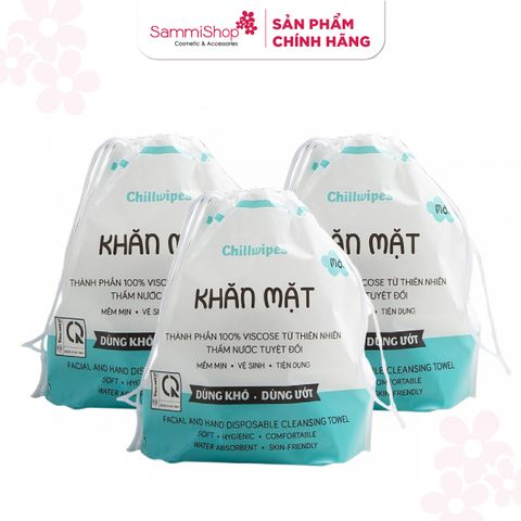 [APP+WEB] COMBO 3 Cuộn khăn mặt khô Chillwipes Facial and Hand Disposable Cleansing Towel 80khăn/Cuộn