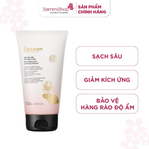 Cocoon Sữa rửa mặt Sen Hậu Giang Lotus Soothing Cleanser 140ml