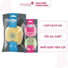 COTONEVE Combo Bông tắm bọt biển tự nhiên COTONEVE - CT015 + mút rửa mặt