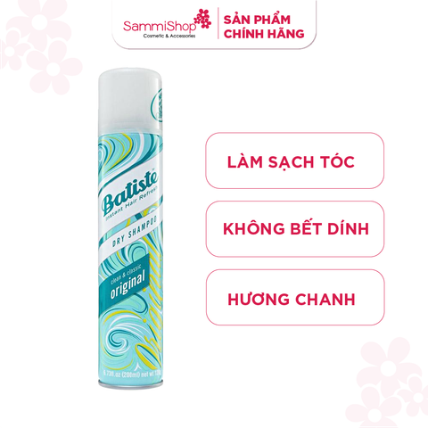 Dầu gội khô Batiste Dry Shampoo Clean&Classic Original 200ml