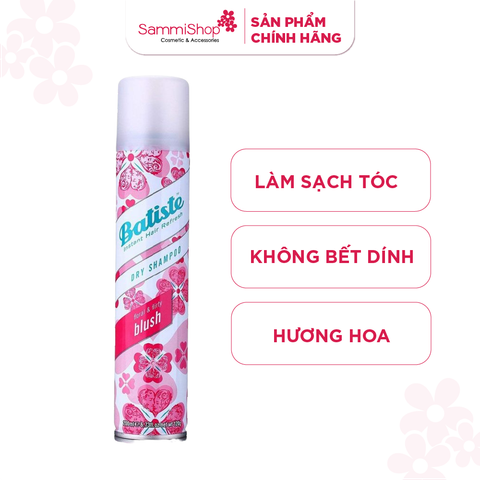 Dầu gội khô Batiste Dry Shampoo Floral Flirty Blush 200ml