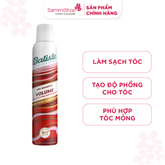 Batiste Dầu gội khô làm phồng tóc Dry Shampoo & Volume 200ml