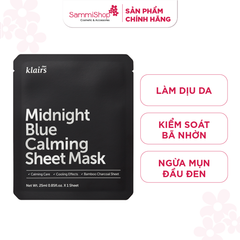 Dear, Klairs Mặt nạ giấy Midnight Blue Calming Sheet Mask 25ml