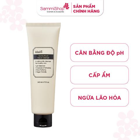 Dear, Klairs Sữa rửa mặt Gentle Black Facial Cleanser 140mL