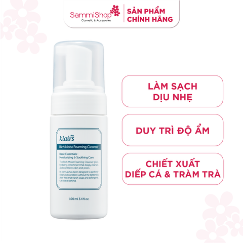 Dear, Klairs Sữa rửa mặt Rich Moist Foaming Cleanser 100ml