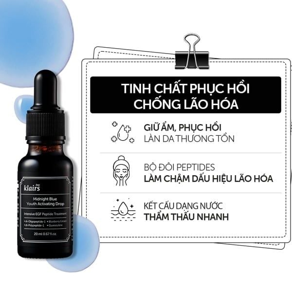Dear, Klairs Tinh chất Midnight Blue Youth Activating Drop 20mLDear, Klairs  tinh chất Midnight Blue Youth Activating Drop 20ml (IP04) – SammiShop
