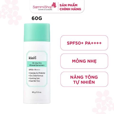 Dear, Klairs Kem chống nắng All-day Airy Mineral Sunscreen