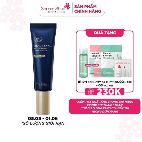 Dr.G Kem chống nắng Black Snail Glutathione Tone Up Sun 50ml