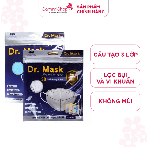 Dr.Mask Túi Khẩu trang 3 lớp 3DS1 5 chiếc