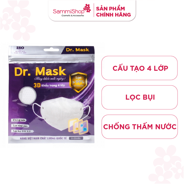 Dr.Mask Túi Khẩu trang 4 lớp 3DS2 3 chiếc - KT 3DS2