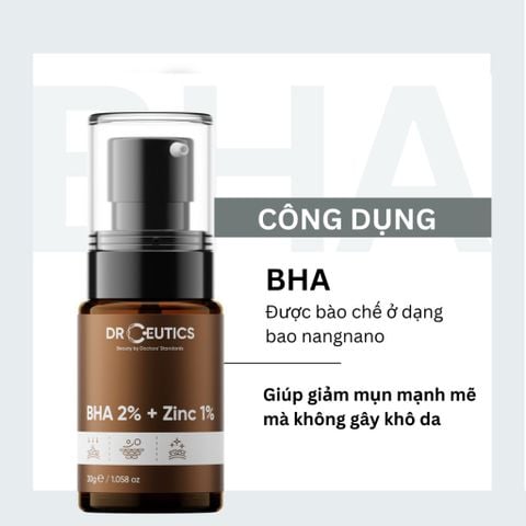 DrCeutics Tinh chất BHA 2%+ Zinc 1% 30g