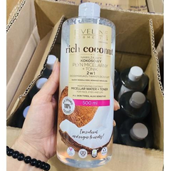 Eveline Nước tẩy trang Rich Coconut Moisturizing Coconut Micellar Water + Toner 500ml