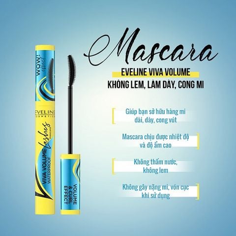 Eveline Chuốt mi Viva Volume Lashes Waterproof Mascara 10ml