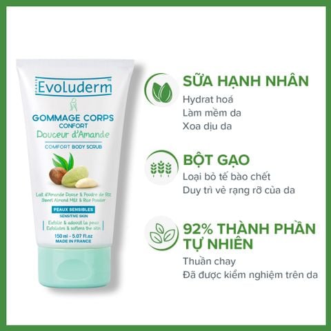 Evoluderm Tẩy tế bào chết Douceur d'Amande 150ml