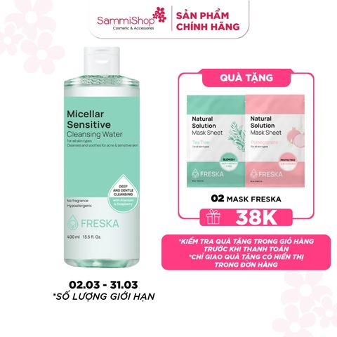 Freska Nước tẩy trang Micellar Sensitive Cleansing Water 400ml