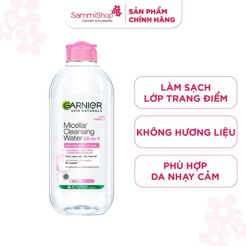 Garnier Nước tẩy trang Micellar Cleansing Water Even For Sensitive Skin 400ml