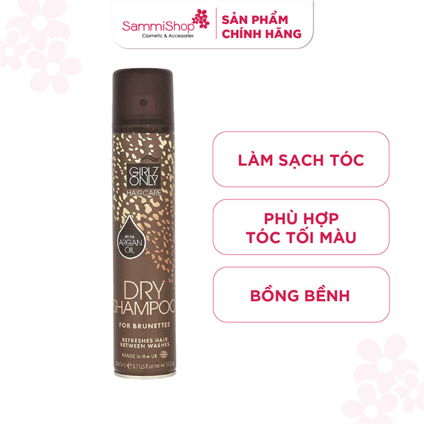 Girlz Only Dầu gội khô For Brunettes dành cho tóc tối màu 200ml