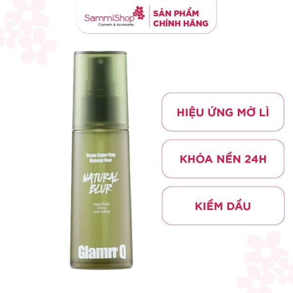 Glamrr Q xịt khóa nền Vegan Super Stay Makeup Fixer