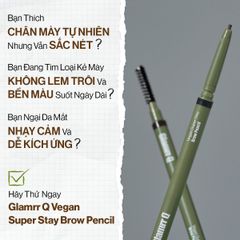 GLAMRR Q Chì kẻ mày VEGAN SUPER STAY BROW PENCIL 0.08g