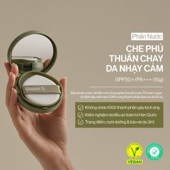 GLAMRR Q Phấn nước trang điểm VEGAN SUPER COVER CUSHION 15g