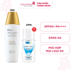 Sunplay Sữa chống nắng Skin Aqua Clear White SPF50+ PA++++ 25g + quà