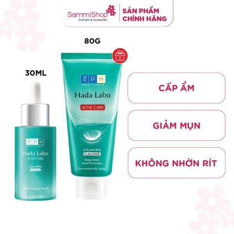 Hadalabo Tinh chất Acne Care Calming Serum 30ml + quà