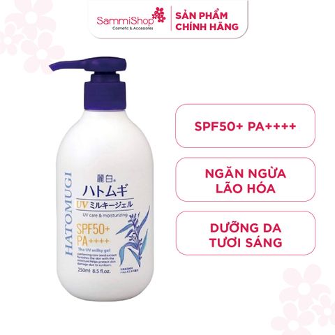 Kumano Sữa Dưỡng Thể Hatomugi Chống Nắng Dưỡng Ẩm The UV Milky Gel UV Care & Moisturizing SPF50+ PA++++ 250ml