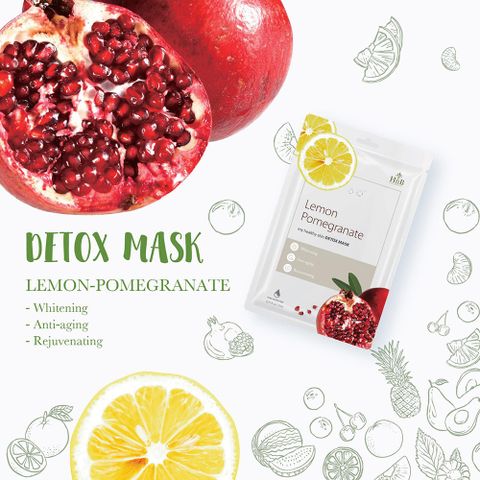 HNB Mặt nạ giấy My Healthy Skin Detox Mask [Lựu Đỏ & Chanh Tây]