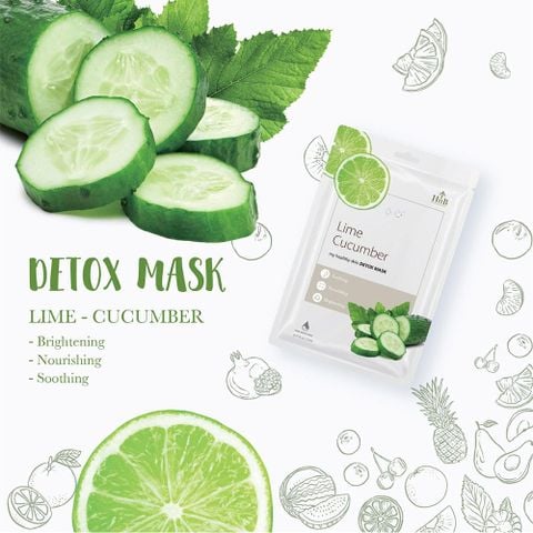 HNB Mặt nạ giấy My Healthy Skin Detox Mask [Dưa Leo & Chanh Tươi]