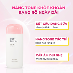 Missha Sữa chống nắng Soft Finish Sun Milk SPF50+ PA+++ 70ml