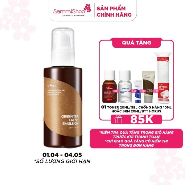 Isntree Sữa Dưỡng Green Tea Fresh Emulsion 120ml