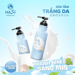 Sữa tắm Hasi Kokeshi dưỡng ẩm và trắng da - Sữa bò & Ngọc trai