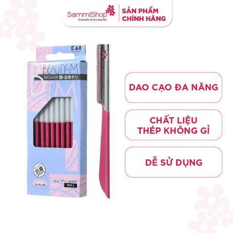 Kai Set 10 dao cạo lông mặt màu hồng