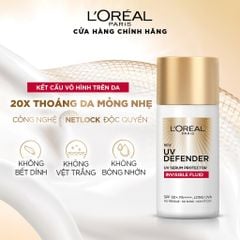 Loreal kem chống nắng Loreal Paris UV Defender Serum Invisible Fluid SPF 50+/PA ++++ Long UVA 50ml