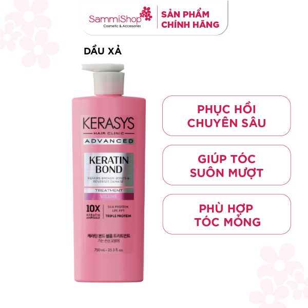 Kerasys Dầu xả Advanced Keratin Bond Volume Treatment 600ml