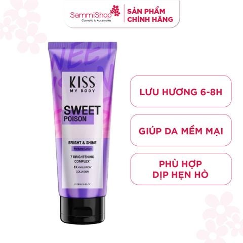Kiss My Body Sữa dưỡng thể Bright & Shine Perfume Lotion #Sweet Poison 226g