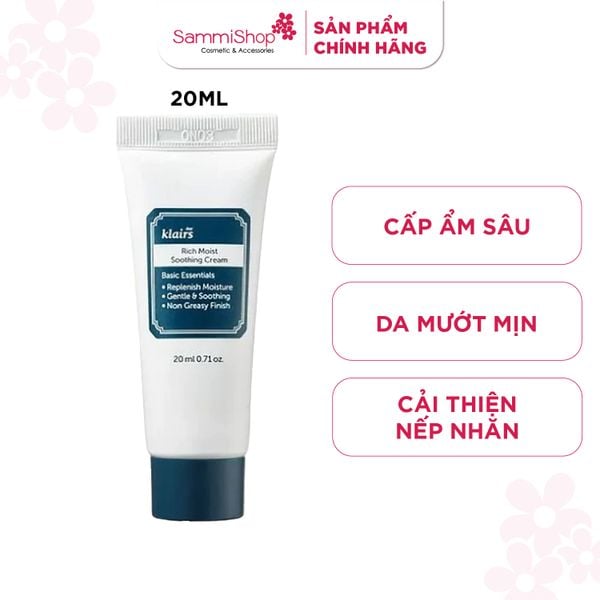 Dear, Klairs kem dưỡng Rich Moist Soothing Cream 20g