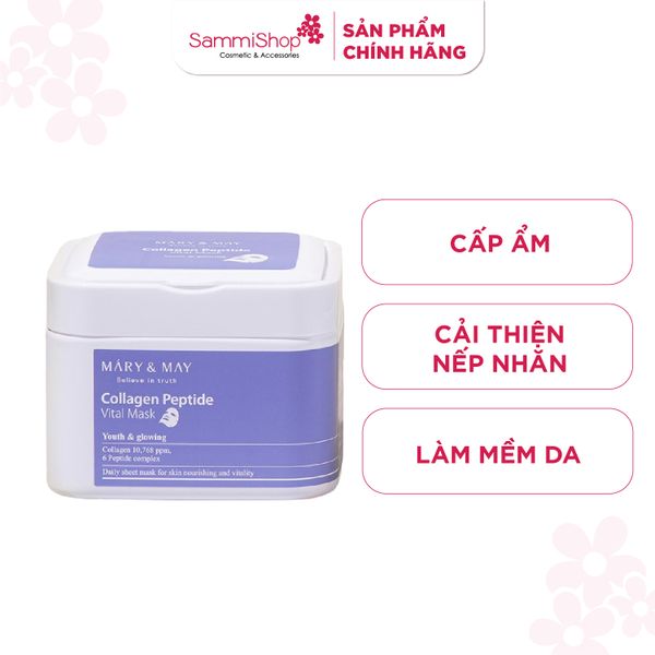 Mary&May Mặt nạ giấy Collagen Peptide Vital Mask 30 miếng