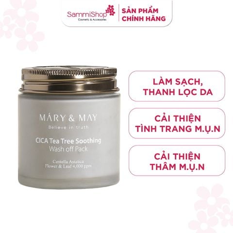 Mary&May Mặt nạ đất sét CICA TeaTree Soothing Wash off Pack 125g