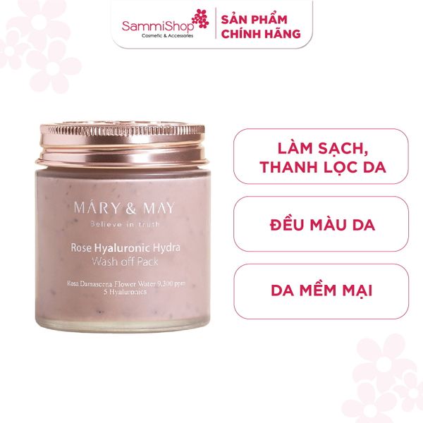 Mary&May Mặt nạ đất sét Rose Hyaluronic Hydra Wash off Pack 125g