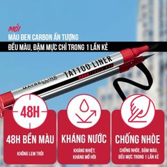 Maybelline Bút kẻ mắt nước 48h không lem trôi maybelline new york tattoo liner 48h liquid pen