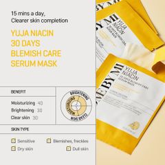 Some By Mi Mặt nạ giấy Yuja Niacin 30 Days Blemish Care Serum Mask 25g