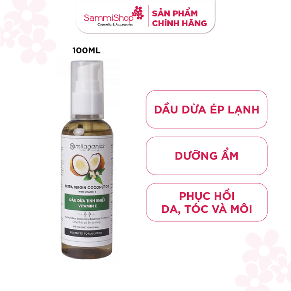 Dầu dừa Tinh Khiết Vitamin E Milaganics