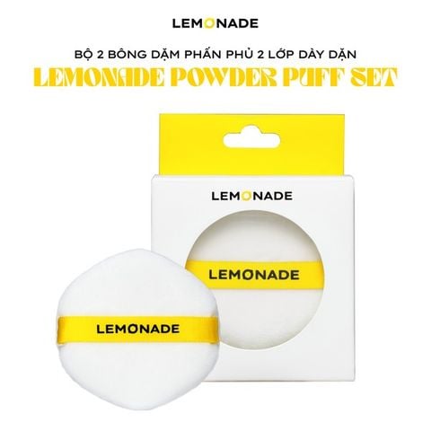 Lemonade bộ 2 bông phấn phủ loose powder puff set